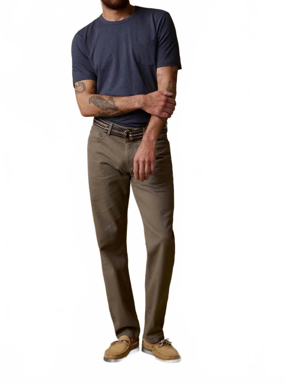 NEW FAHERTY sunwashed pocket tee in dune navy